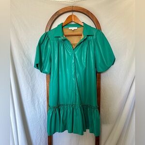 Puff sleeve, pleather Karlie dress